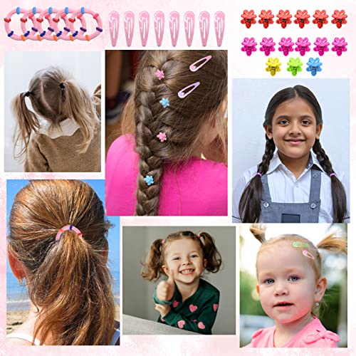 Aakihi 780Pcs Clear Elastic Hair Bands and Mini Claw Clips Kit