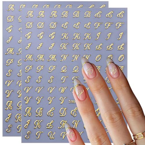 Retro English Letter Nail Art Stickers Self-Adhesive Decals
