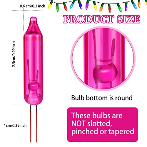 Pink Replacement Christmas Mini Light Bulbs 2.5V 200 Count
