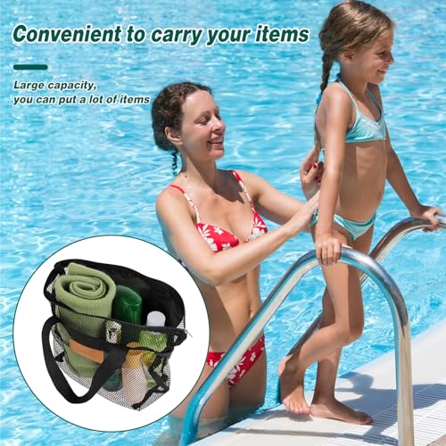 KALIONE Black Mesh Shower Caddy Bag - Portable Toiletry Organizer for Gym & Travel