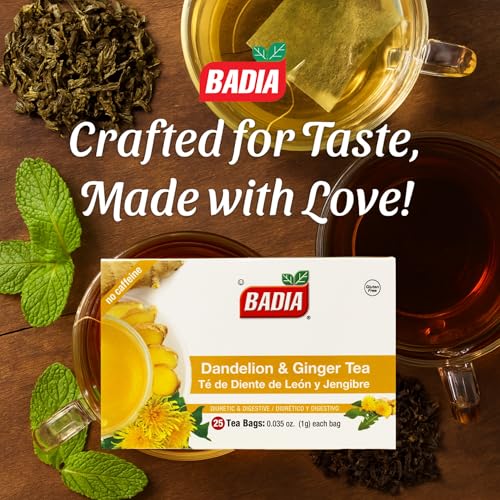 Badia Dandelion & Ginger Tea – Herbal Detox for Digestion