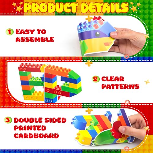 Building Block Birthday Party Decoration Set with Banner and Hanging Swirls