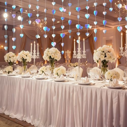 Iridescent Heart Garland - 52Ft Wedding & Party Decoration