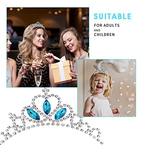 Molain 2-Pack Crystal Rhinestone Princess Crown Tiara Hair Hoop