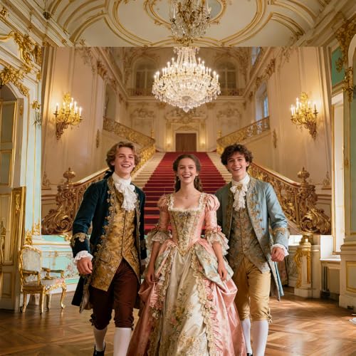 WADORN Luxury Palace Party Backdrop 4.3x6.6Ft Golden Chandelier Photography Background
