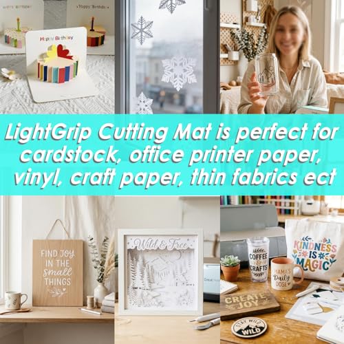 THANMAO 3-Pack 12x12 Light Grip Cutting Mats for Cricut - Reusable Adhesive Craft Mats