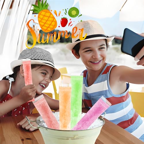 100 Disposable Ice Lolly Bags with Funnel - Popsicle Pouches
