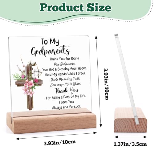 Godparents Gifts Acrylic Plaque with Stand - Appreciation Sign