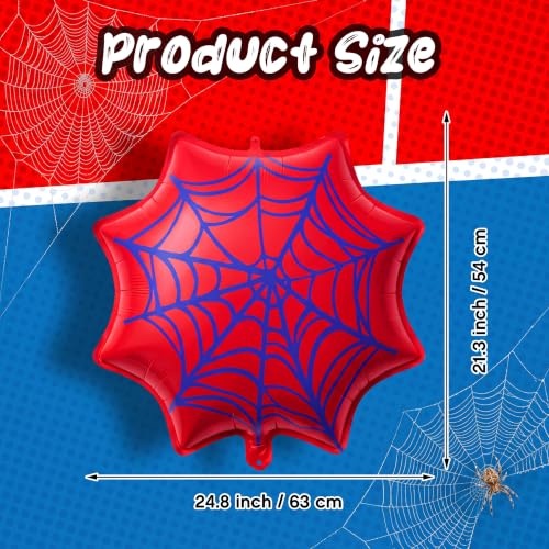 Soulchen 6 Pack Red and Blue Spider Balloons for Birthday Party Decorations