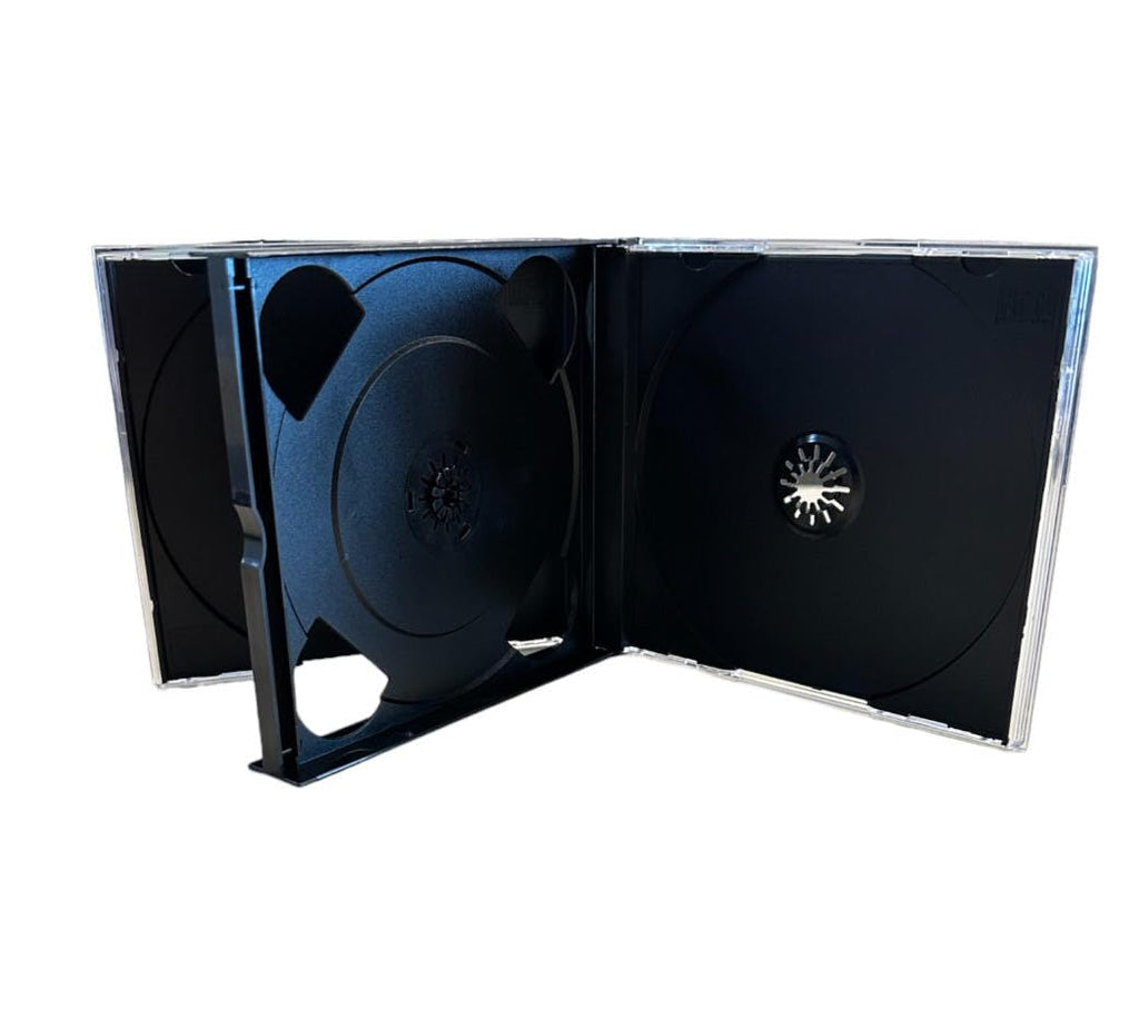 MediaPack4All 24mm Chubby Quad Jewel Case (4-Disc Capacity), Black Chubby Jewel Case for CD/DVD/Game Storage (5)