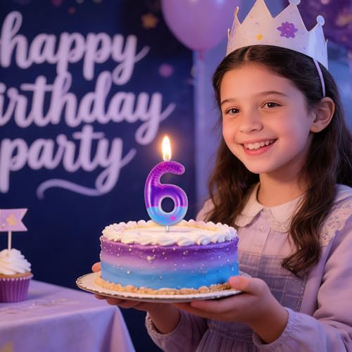 Ghost Spider 3rd Birthday Cake Candle - Purple & Pink Number 3
