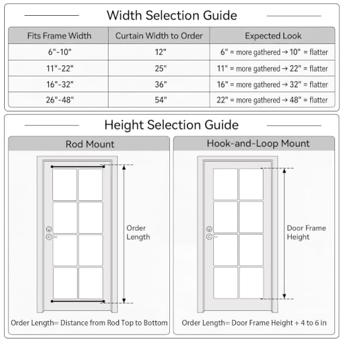 Vatge Red French Door Blackout Curtains - Holiday Decor, 36x72 Inches, Pack of 1