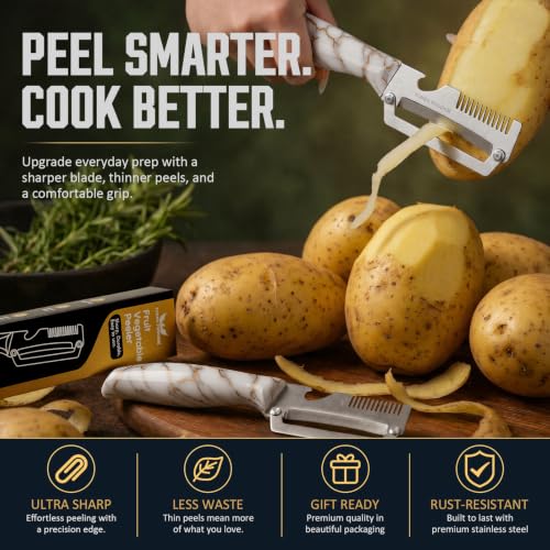 Turbo Phoenix 3-in-1 Stainless Steel Fruit and Vegetable Peeler