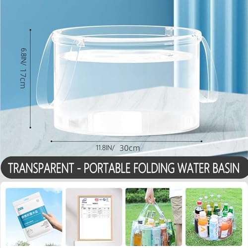 2PCS Collapsible Bucket 3 Gallon Container Folding Water Basin Portable Wash Basin