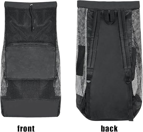 Large Mesh Beach Bag with Drawstring - Swim Gear & Toy Organizer