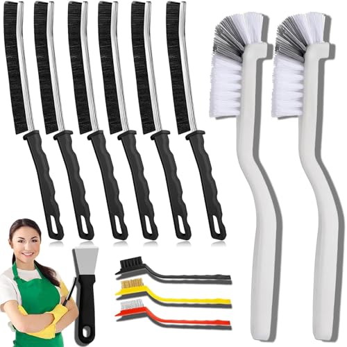 TURUM Crevice Cleaning Brush - Hard Bristle Grout Scrub Tool