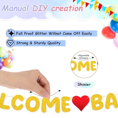 Glitter Welcome Back Banner for School & Home Parties
