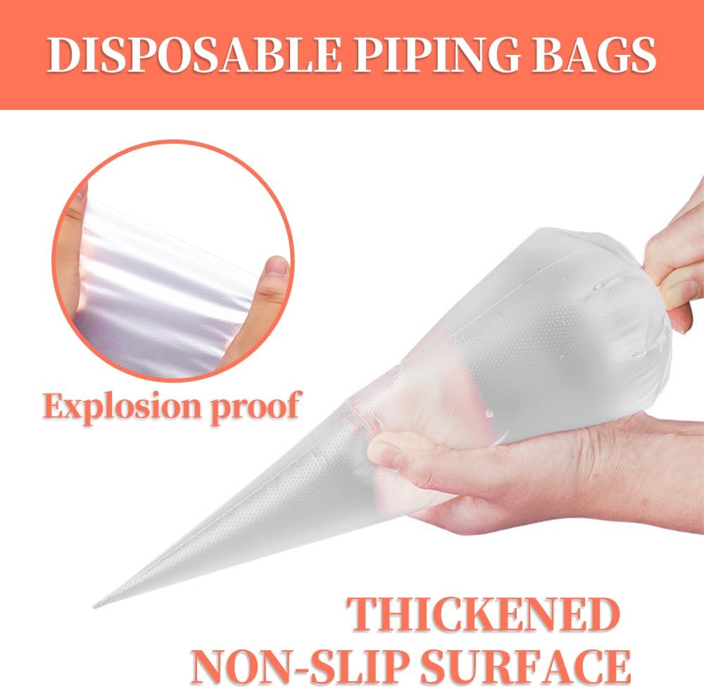 Skiennix 24-Inch Extra Large Disposable Piping Bags - 50 Pack Heavy Duty for Frosting & Cake Decorating