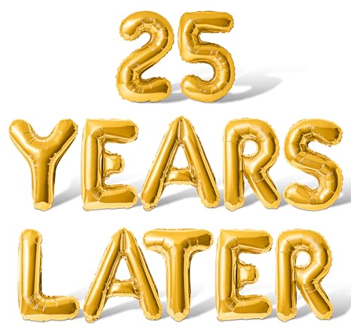 25th Anniversary Gold Letter Balloons - 16" Foil Alphabet Set