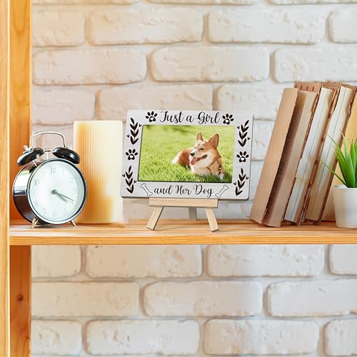 Dog Lover Gift Photo Frame - Just A Girl And Her Dog - Birthday Tabletop Decor