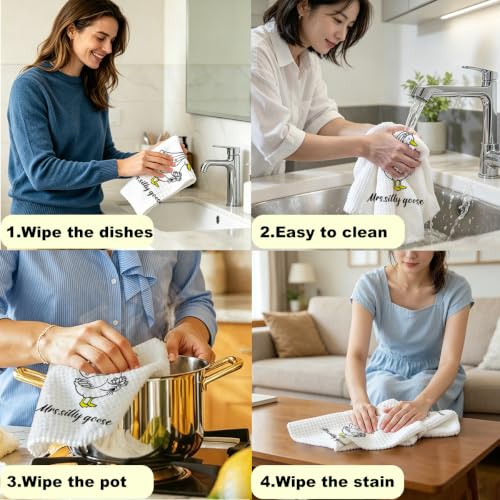 Bride & Groom Silly Goose Kitchen Towels - Fun Wedding Gift