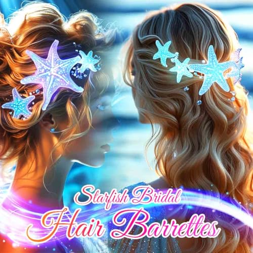 Latious Light Up Seashell & Starfish Hair Barrettes