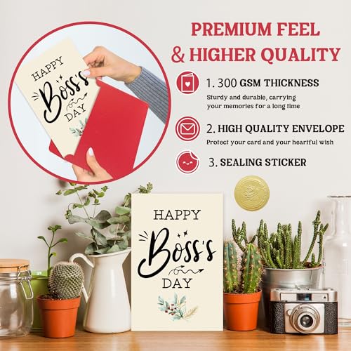 Leadership Quote Boss Day Card - Thank You Gift for Him/Her