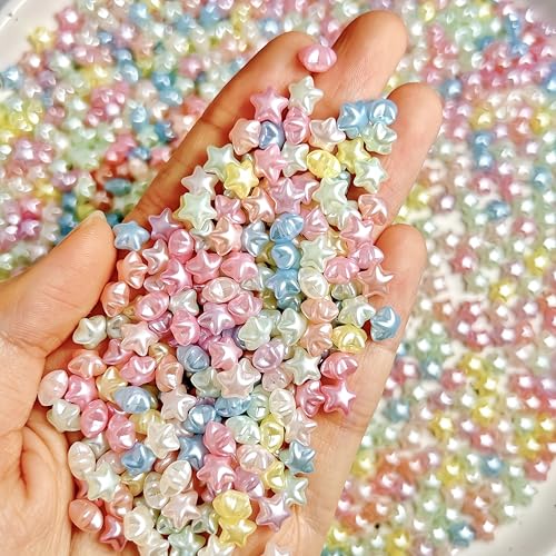 Tephrent 300Pcs 3D Star Nail Charms Aurora Resin Flatback Rhinestones