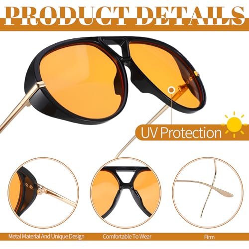 3 Pack Oversized Sunglasses for Women Men,UV400 Double Bridge Retro Fashion Large Big Frame 70s Vintage Shades