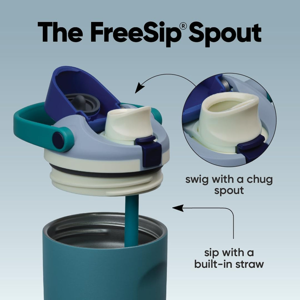 Owala FreeSip Sway 30oz Insulated Stainless Steel Water Bottle - Two-Way Spout & Built-In Straw, Denim