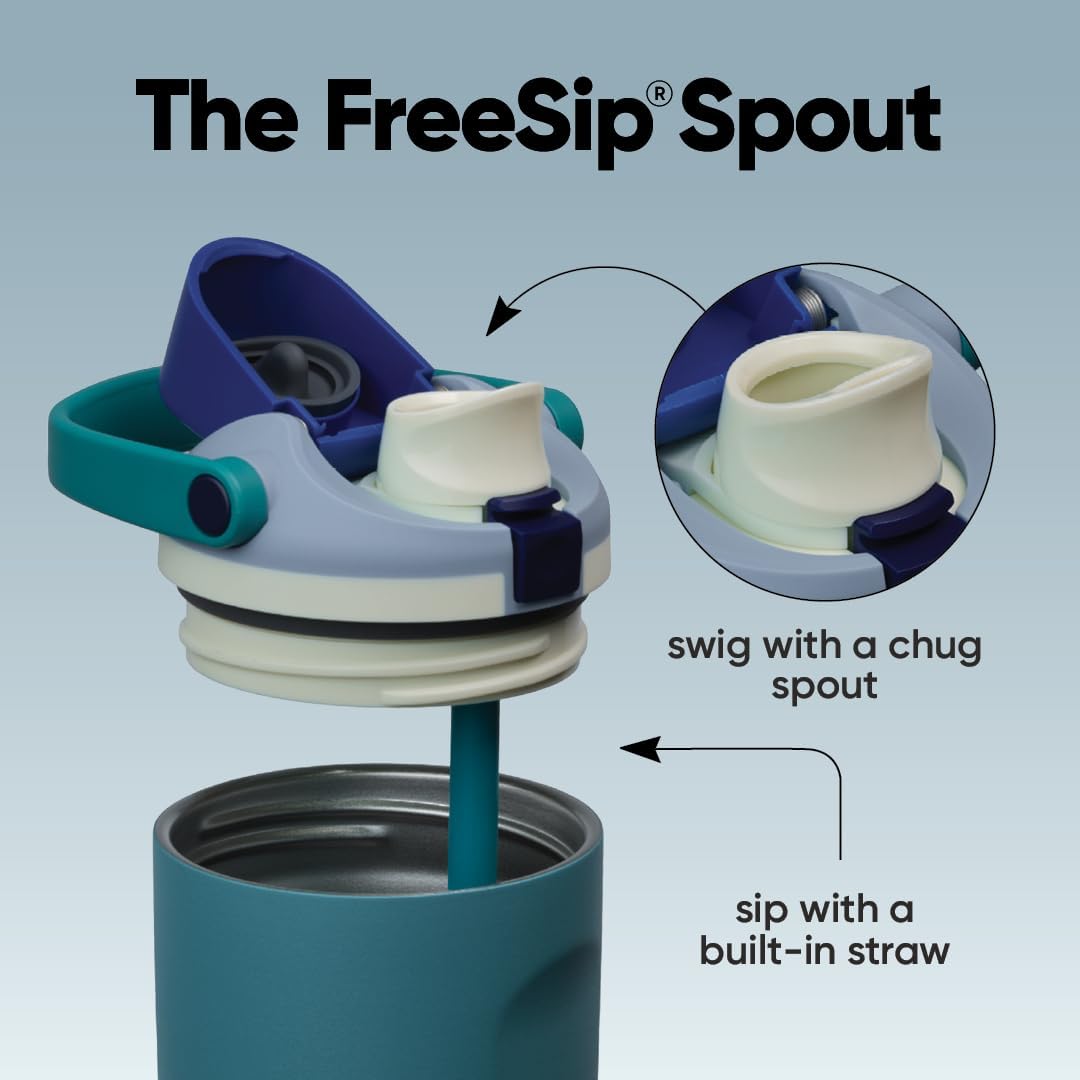 Owala FreeSip Sway 30oz Insulated Stainless Steel Water Bottle - Two-Way Spout & Built-In Straw, Denim
