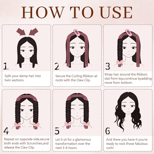 AWAYTR Velvet Heatless Hair Curler Set - Overnight Waves with Satin Bonnet & Scrunchies