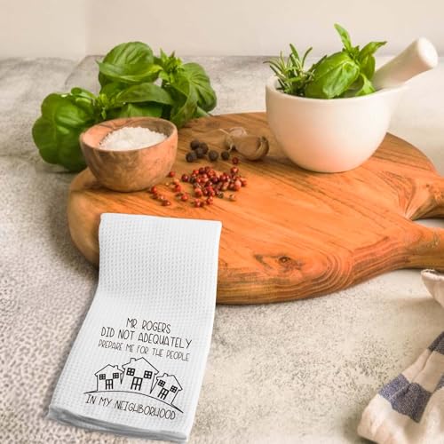 Funny Waffle Weave Kitchen Dish Towel, 16x24 Farmhouse Housewarming Gift