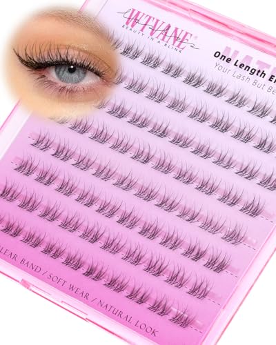 Natural 8mm Lash Clusters Wispy Eyelash Extensions with Clear Band