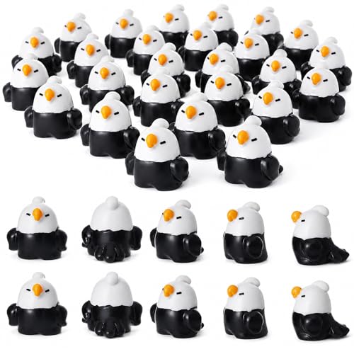 30 Pcs Mini Resin Bald Eagle Figurines for Miniature Garden Decor