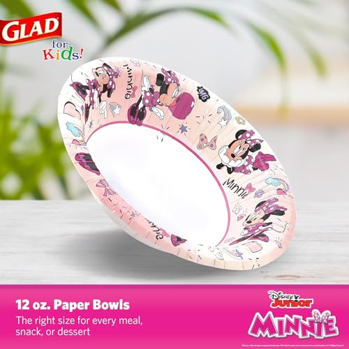 Glad for Kids Disney Minnie Mouse Paper Bowls, 12 Oz, 40 Count (Pack of 8)