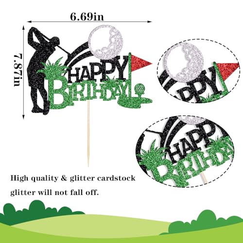 Kaoenla Golf Happy Birthday Cake Topper - Golf Theme Celebration Decor