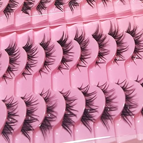 AM RONG MAGIC 10 Pairs Faux 3D Mink False Eyelashes Thick Long Fluffy Multilayer Reusable Cat Eye Lashes M-02