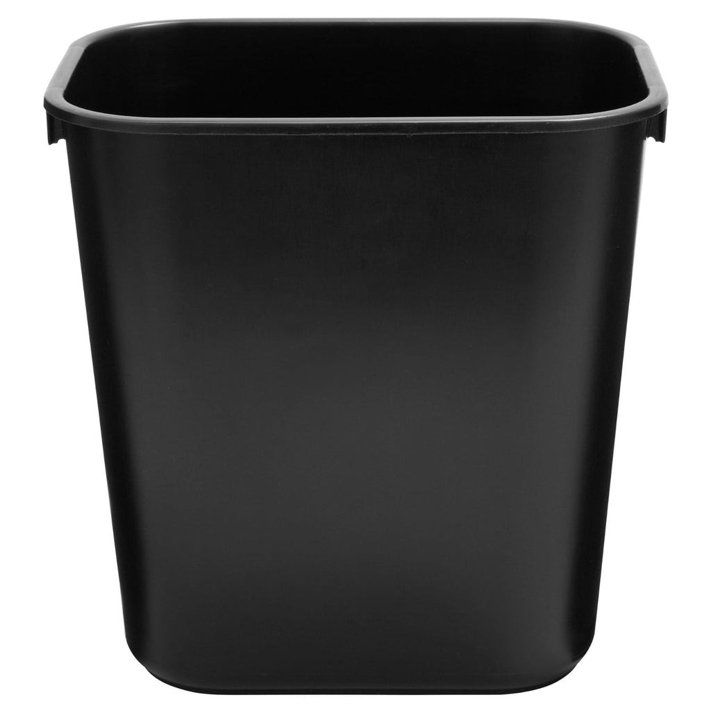 Rubbermaid Commercial Products FG295500BLA Rubbermaid Commercial 295500BK Deskside Plastic Wastebasket, Rectangular, 3 1/2 gal, Black