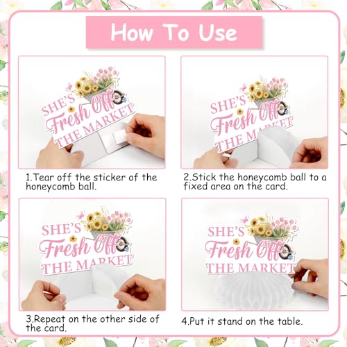 8PCS Floral Honeycomb Centerpieces for Bridal Shower & Bachelorette Party