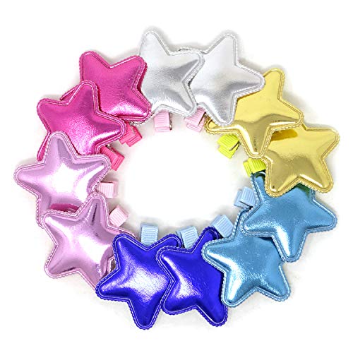 Honbay 12-Piece Shiny PU Leather Star Hair Clips & Hairpins
