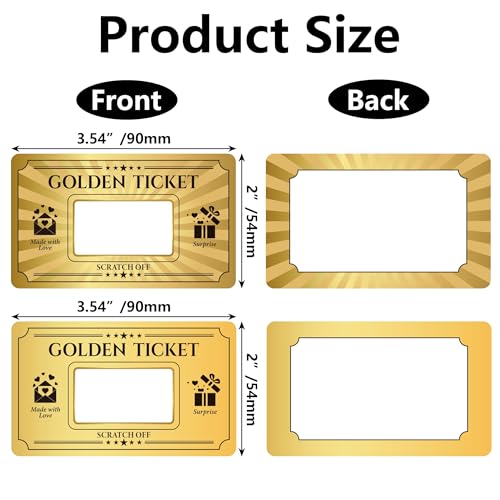 120PCS Golden Ticket Scratch Off Cards - DIY Custom Gift Coupons