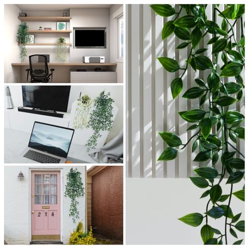 Freyalife Artificial Mandala Vine Hanging Plant, 24-Inch Potted Faux Greenery