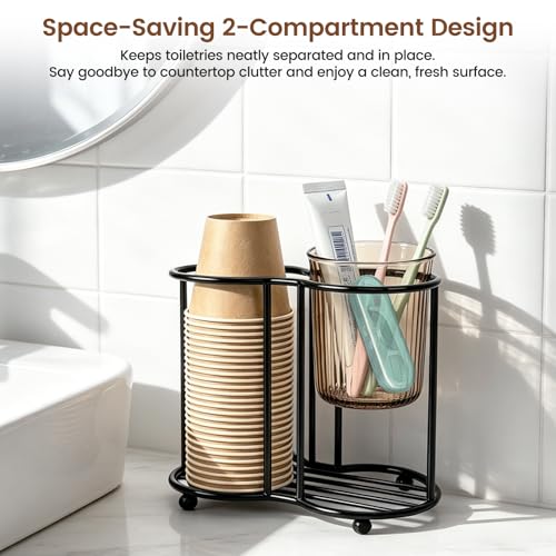 Multi-Functional Bathroom Cup Dispenser for 6-12oz Cups