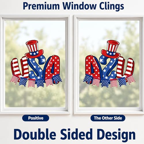 4th of July Window Clings Set - 102 Reusable Patriotic Decals