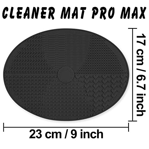 Ranphykx Silicone Makeup Brush Cleaner Mat with Suction Cups Black