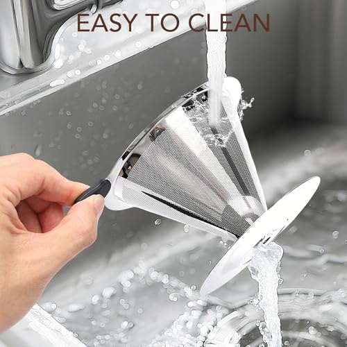 MEET GREAT Stainless Steel Pour Over Coffee Dripper - Reusable Filter