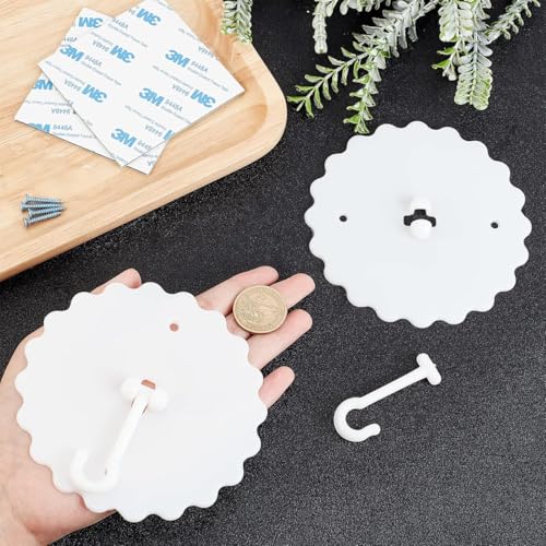 GORGECRAFT White Ceiling Mosquito Net Hooks - 2 Set Canopy Bed Hangers