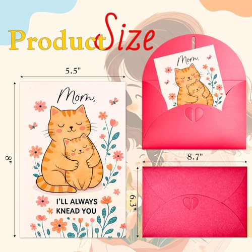 Funny Cat Mom Mother's Day Card - 5.5x8 with Envelope