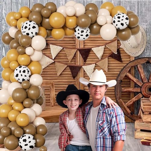 Wild West Cowboy Birthday Party Decorations Set with Balloon Arch & Backdrop